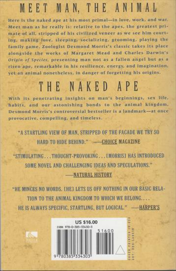 Desmond Morris - The Naked Ape. A Zoologists Study of the Human Animal 1999A - Back cover.jpg